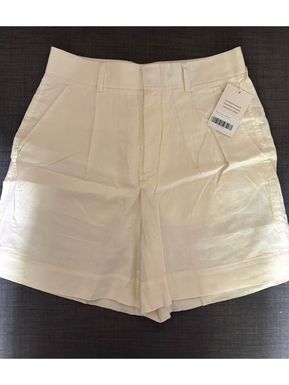NWT Everlane Cream Linen Blend Shorts - Size 10 100% European Flax